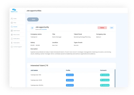 TalentPonds allows job seekers to submit their profile as an application which removes personal identifiers such as name, gender...